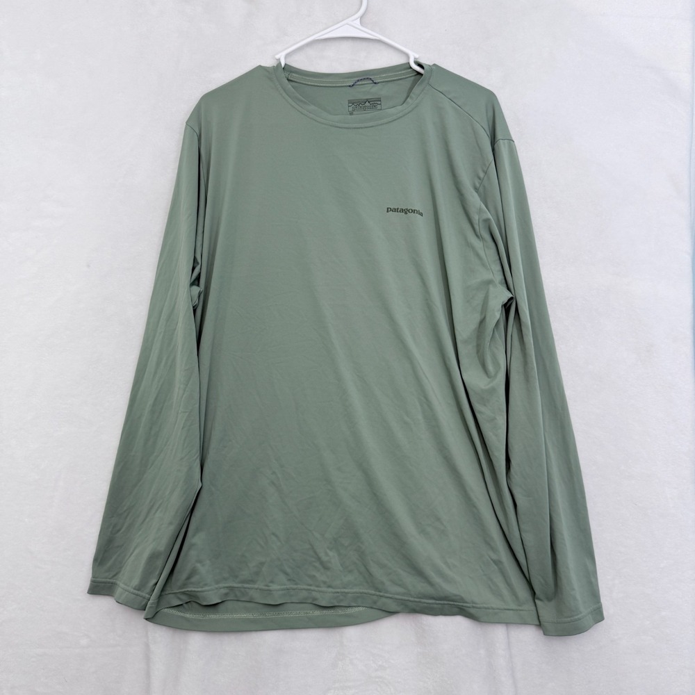 Patagonia T Shirt Mens XL Green Fishing Outdoor UV Protect Stretch Performance - Picture 2 of 9